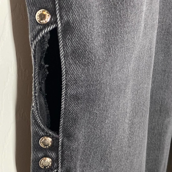 Vintage Lawman Cut Out Sides Studded Slim Fit Western Jeans Black VTG Size 7 - Picture 5 of 11